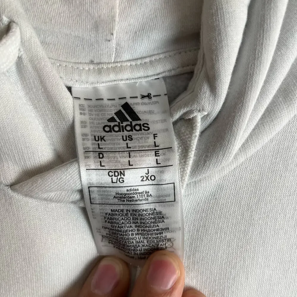 Adidas Men’s Athletic Long‎ Sleeve Hoodie Sz Large White